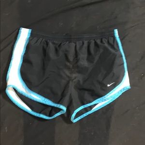 Womans Nike Black Blue and White gym shorts